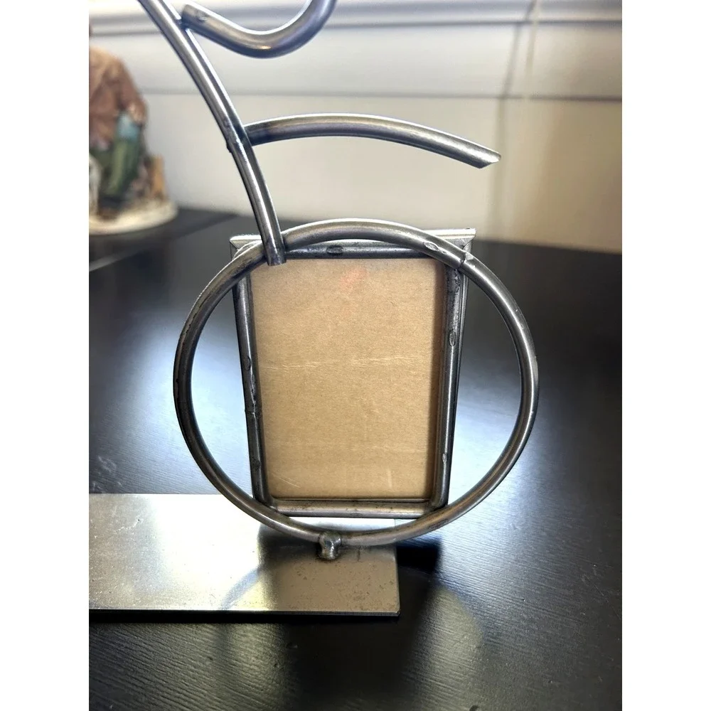 Bicycle Themed Metal Photo Frame Holds 2 Photos Vintage Bike Picture Frame